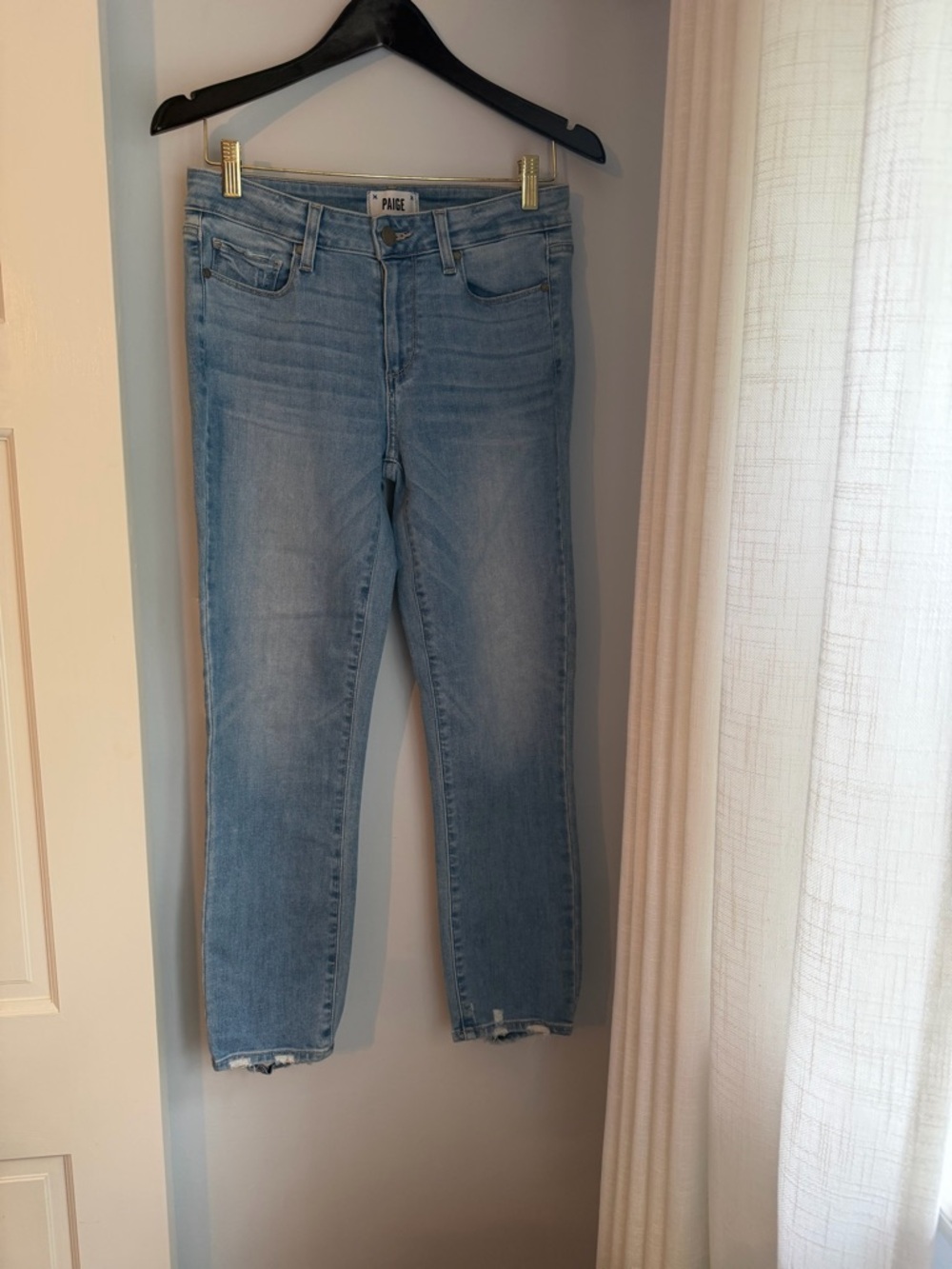 PAIGE Light Blue Cropped Jeans